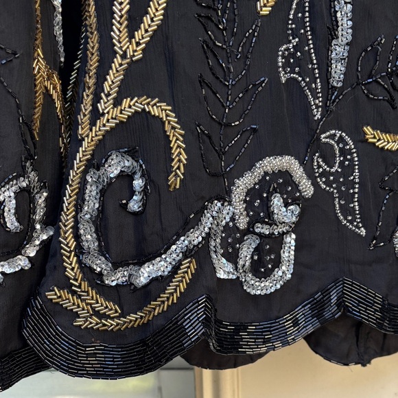 Laurence Kazar Black Sequin with Gold and Silver Embroidery - Picture 7 of 15